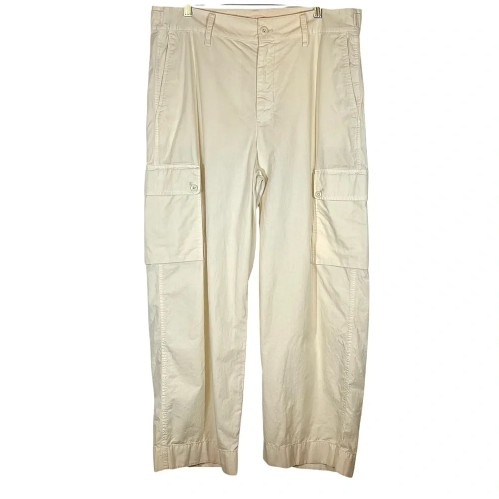 J. Crew Cargo Pant in Ripstop Cotton Tan Wide Leg Y2K Gorpcore Women's Size 32 - Picture 1 of 11